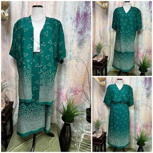 VTG 📌Thea Plus 42 90S Viscose Skirt Set - One Set Wear it 3 Different Ways